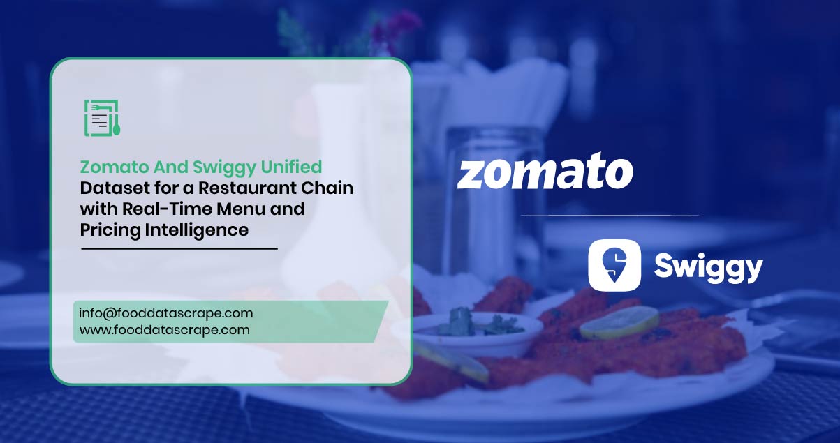 Zomato And Swiggy Unified Dataset for a Restaurant Chain with Real-Time Menu and Pricing Intelligence